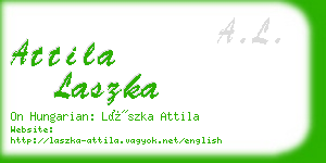 attila laszka business card